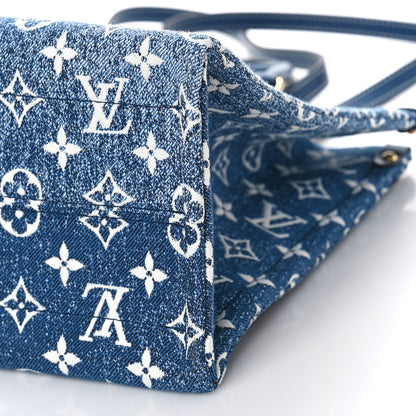 Louis Vuitton Monogram Jacquard Denim Onthego MM Bleu 8 of 8