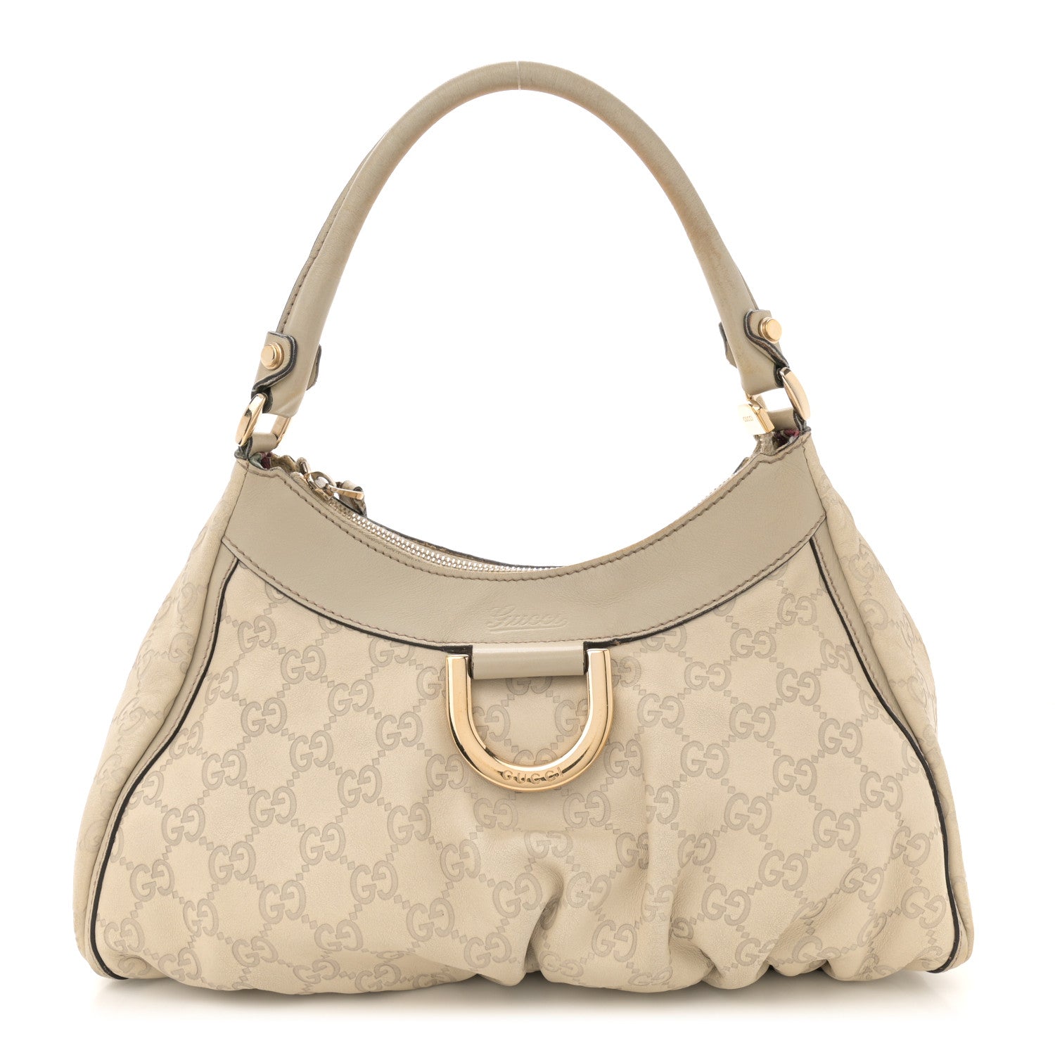Gucci Guccissima Medium D Gold Hobo Off White 1 of 14