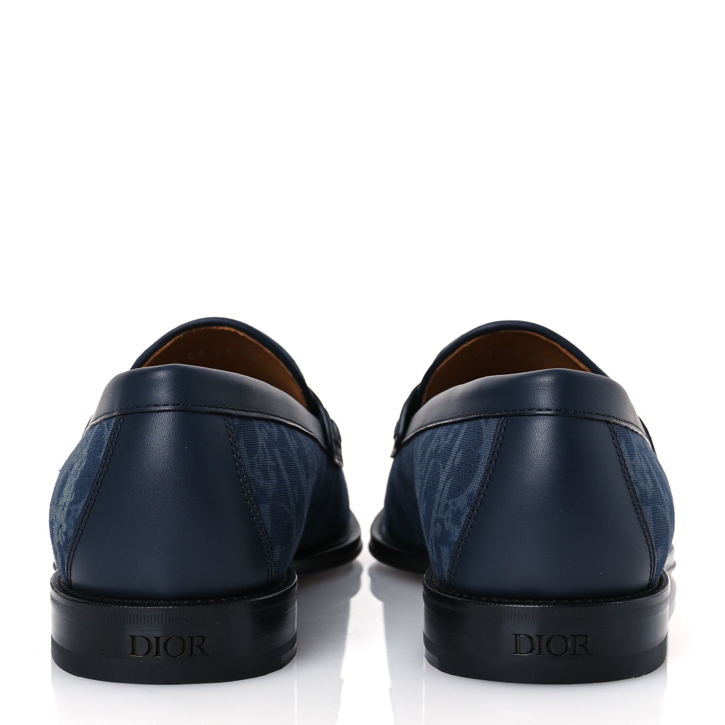 X DENIM TEARS Denim Calfskin Oblique Granville Loafers 43 Blue
