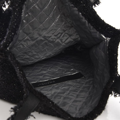 Chanel Tweed Resin Strass Shopping In Fabrics Tote Black 5 of 8