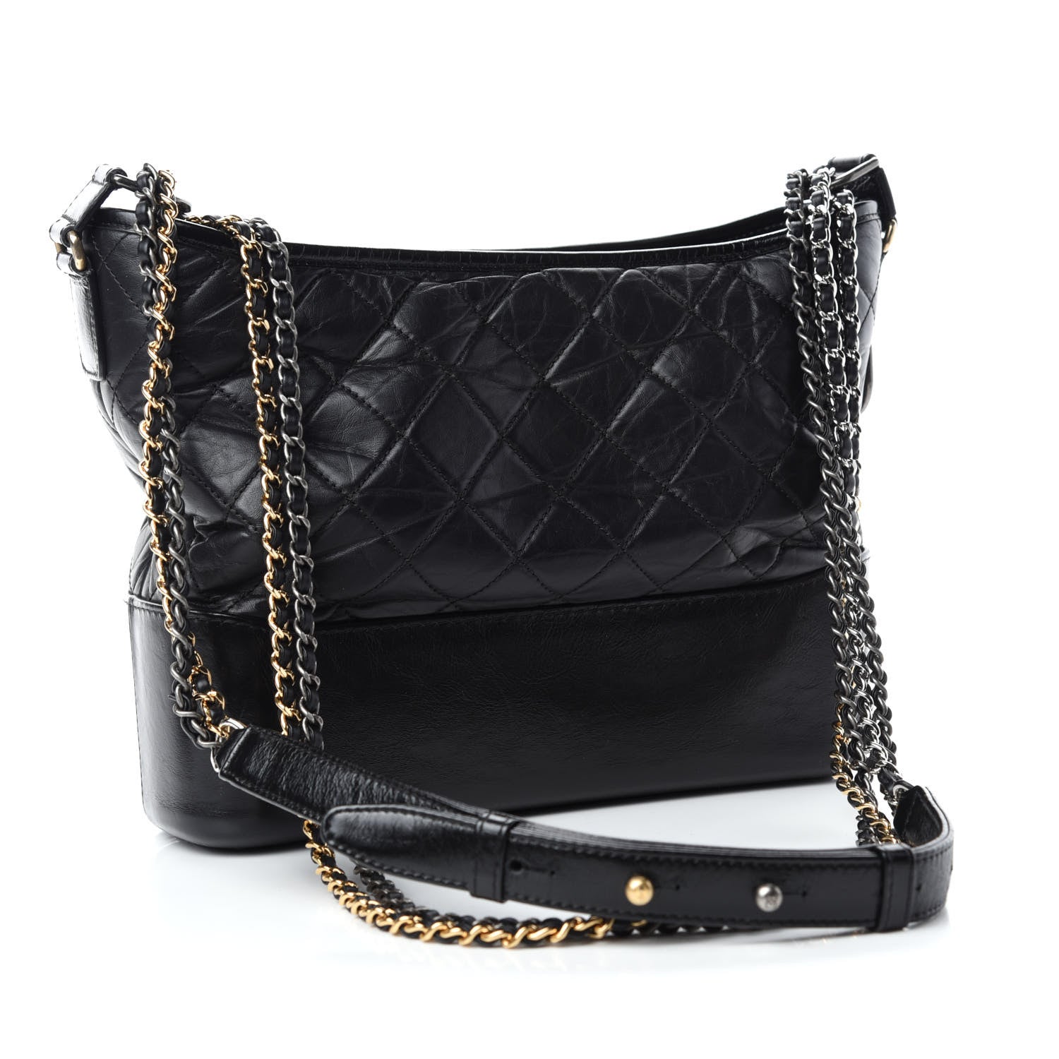 Chanel Aged Calfskin Quilted Medium Gabrielle Hobo Black 3 of 10