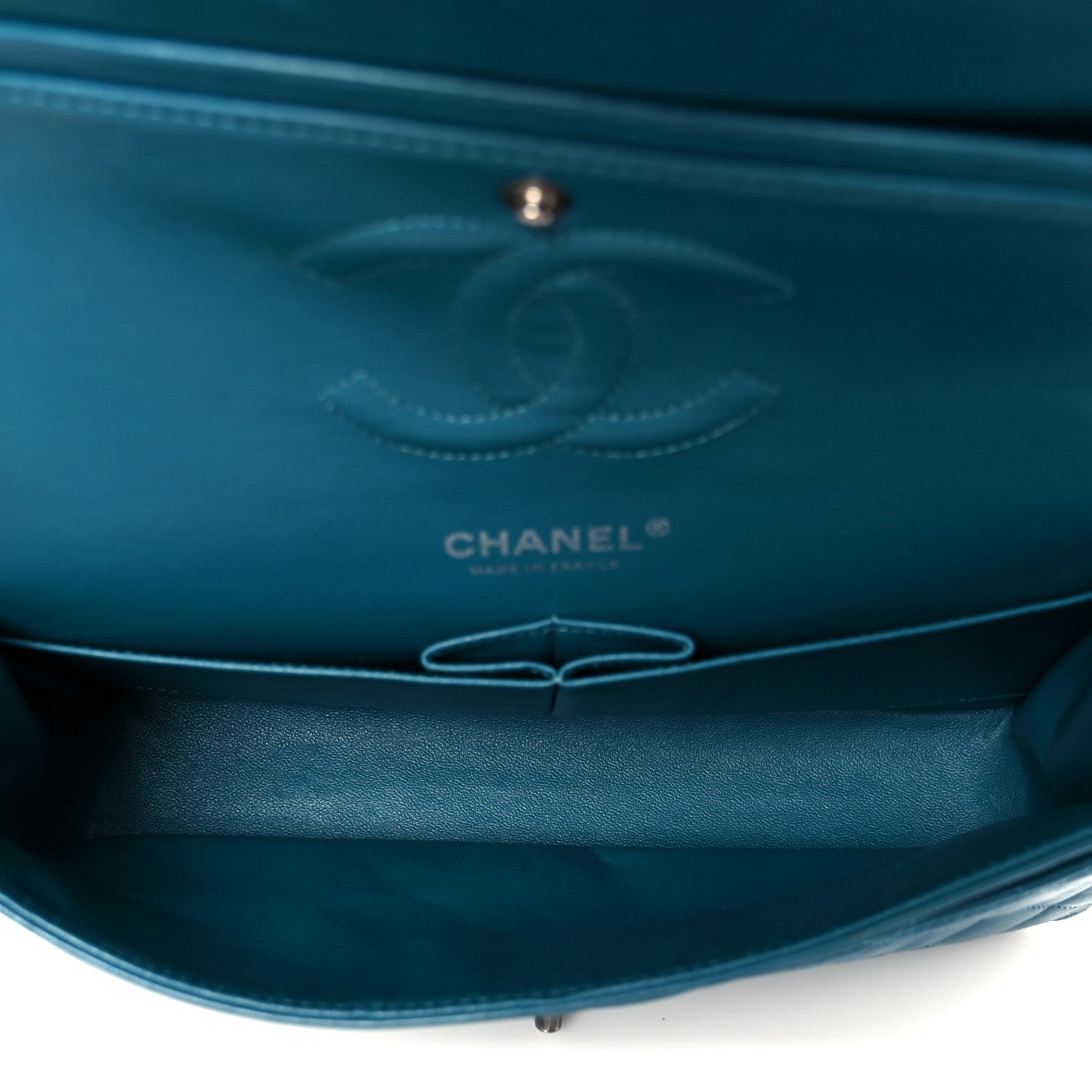 Chanel Lambskin Quilted Medium Double Flap Turquoise 9 of 23