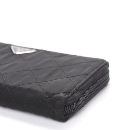 Prada Tessuto Nylon Quilted Zip Around Wallet Black 9 of 10