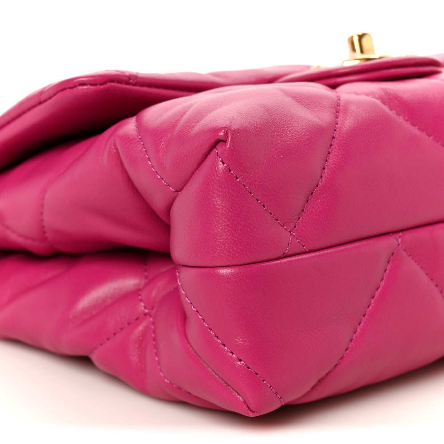 Lambskin Quilted Small Chain Top Handle Flap Fuchsia