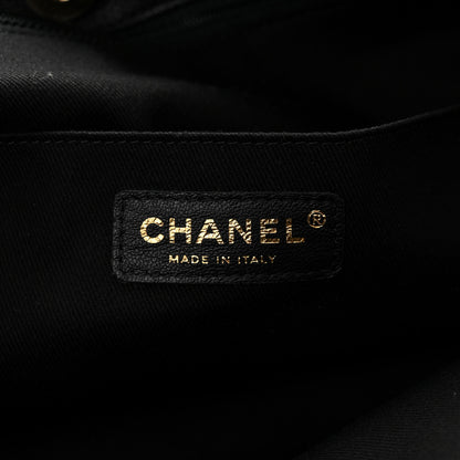 Chanel Crumpled Grained Calfskin Zip and Carry Shopping Tote Black 6 of 10