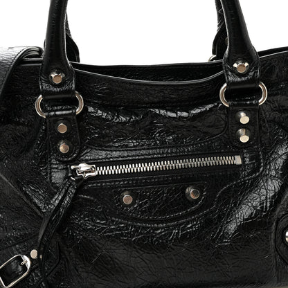 Balenciaga Agneau Arena Silver Hardware Small Le City Black 7 of 9
