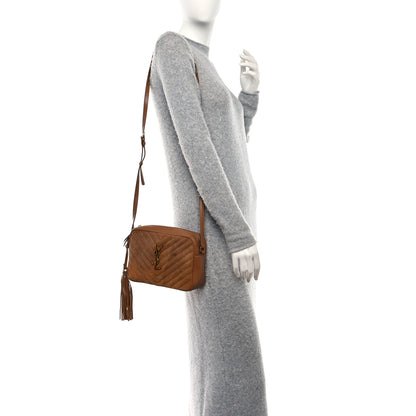 Saint Laurent Suede Matelasse Monogram Lou Camera Bag Cinnamon 2 of 12