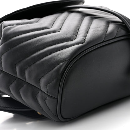 Gucci Calfskin Matelasse GG Marmont Flap Backpack Black 9 of 10