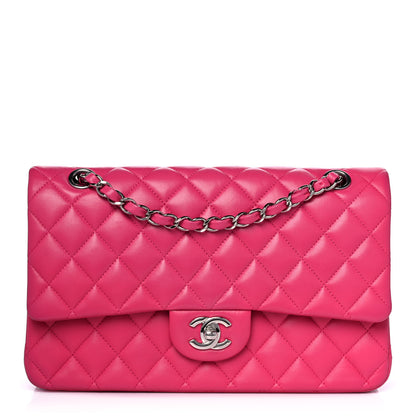 Chanel Lambskin Quilted Medium Double Flap Dark Pink 1 of 13