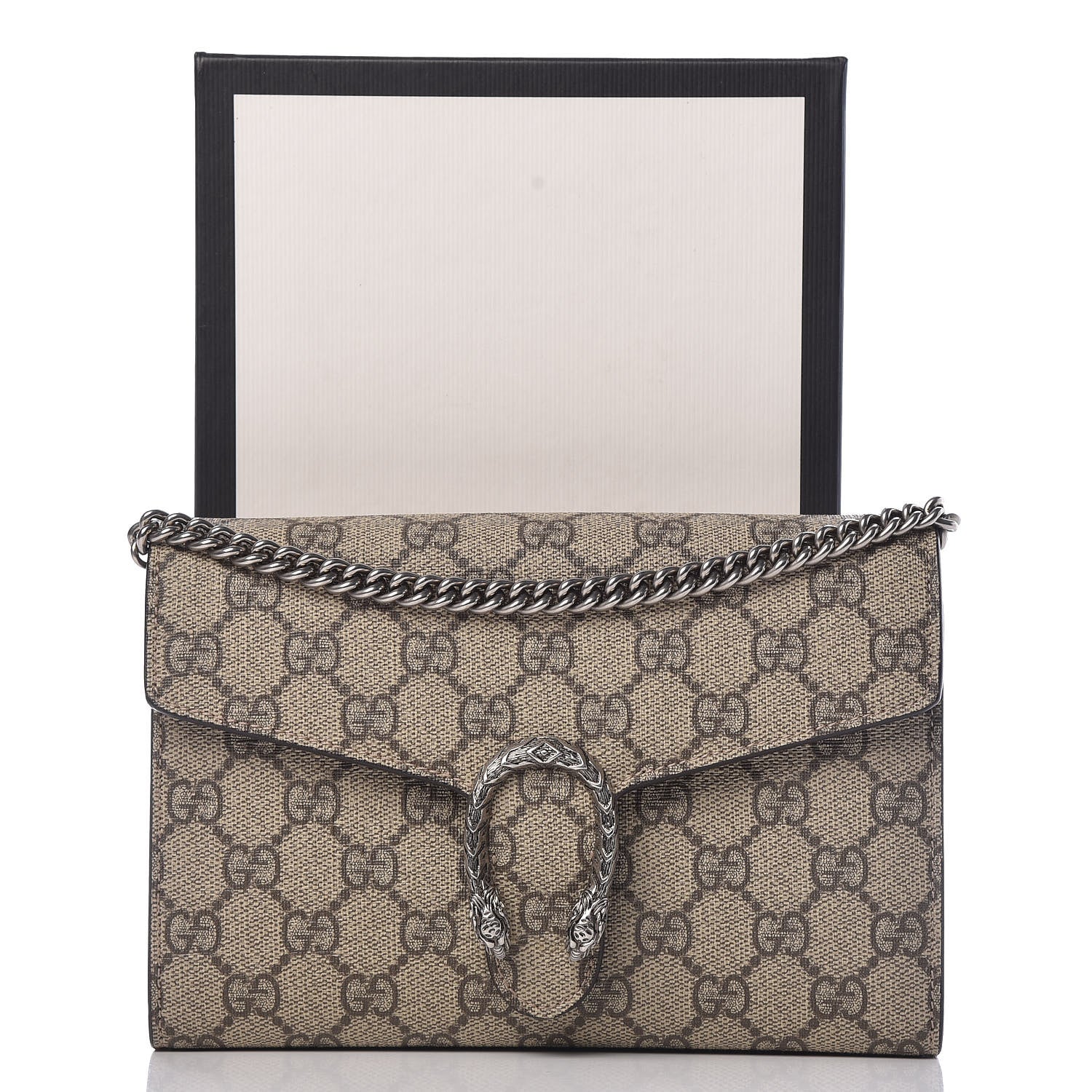 Gucci GG Supreme Monogram Mini Dionysus Chain Wallet Beige Taupe 11 of 11