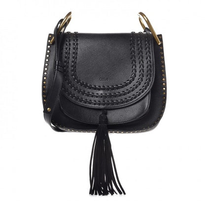 Chloe Calfskin Braided Medium Hudson Shoulder Bag Black 1 of 8