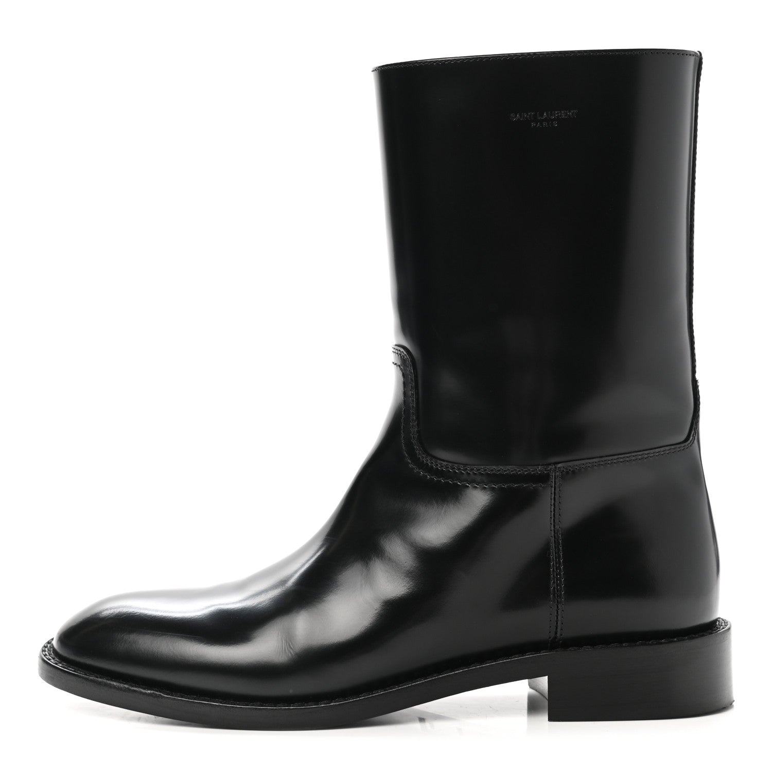 Saint Laurent Patent Matte Calfskin Master Ankle Boots 37.5 Black 1 of 11