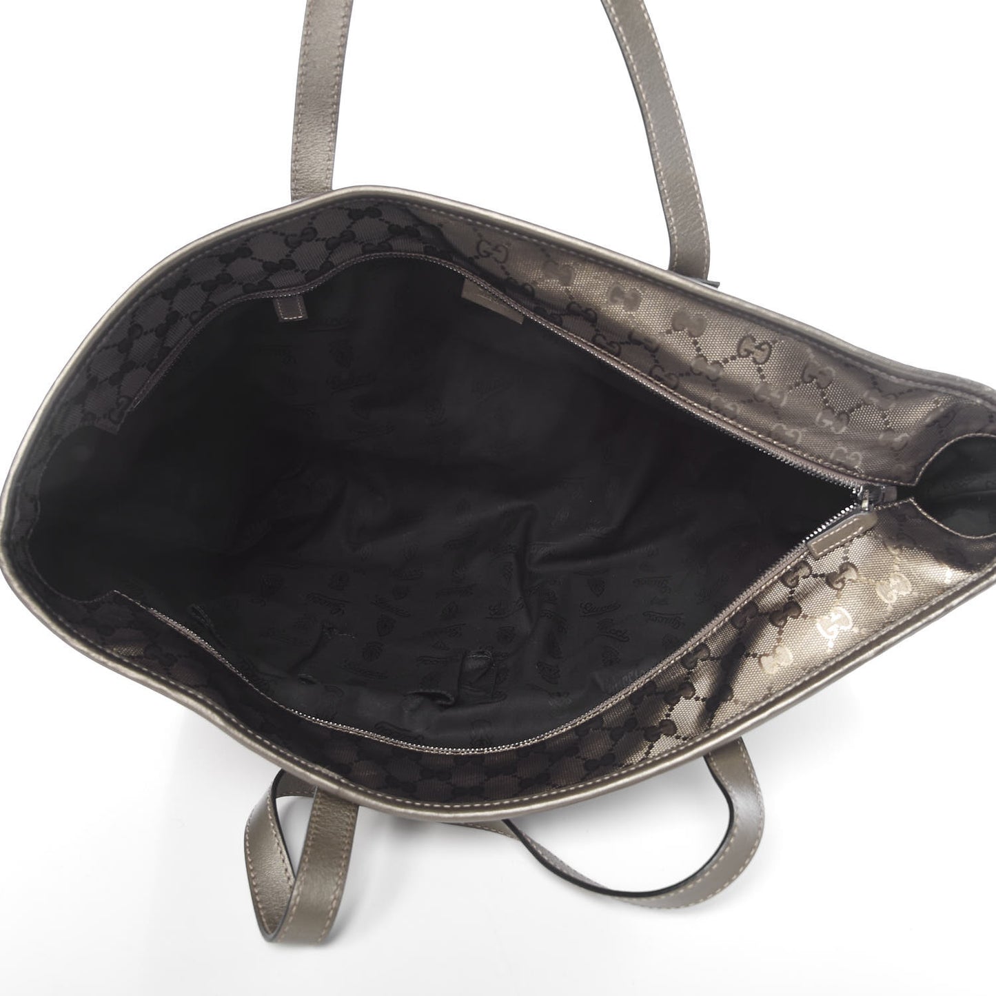 Imprime Monogram Large Zippered Shopping Tote Pewter