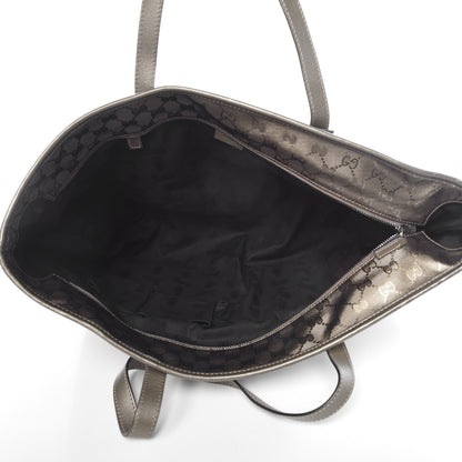 Gucci Imprime Monogram Large Zippered Shopping Tote Pewter 5 of 12