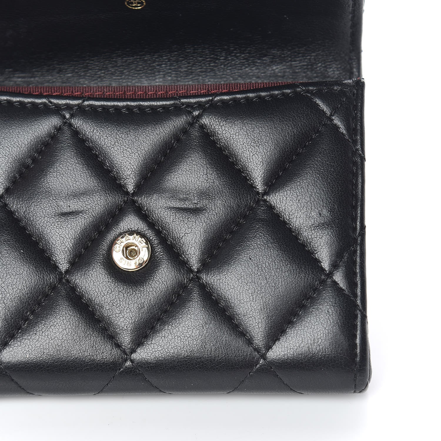 Chanel Lambskin Quilted Flap Card Holder Wallet Black 9 of 18