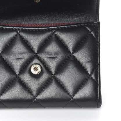 Chanel Lambskin Quilted Flap Card Holder Wallet Black 9 of 18