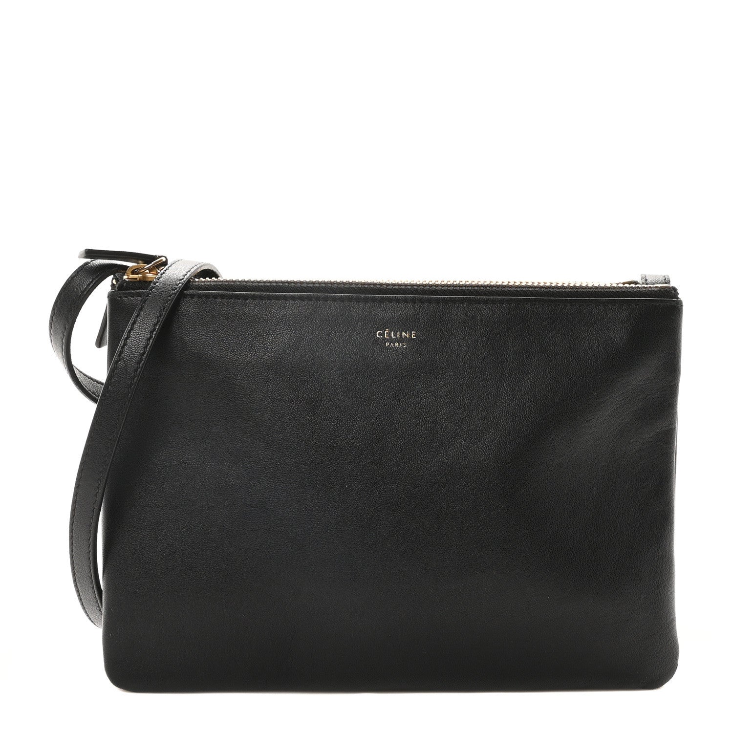 Celine Lambskin Small Trio Crossbody Bag Black 1 of 11