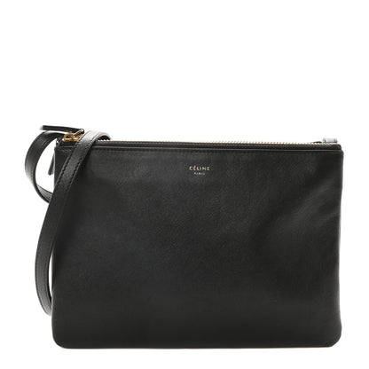 Celine Lambskin Small Trio Crossbody Bag Black 1 of 11
