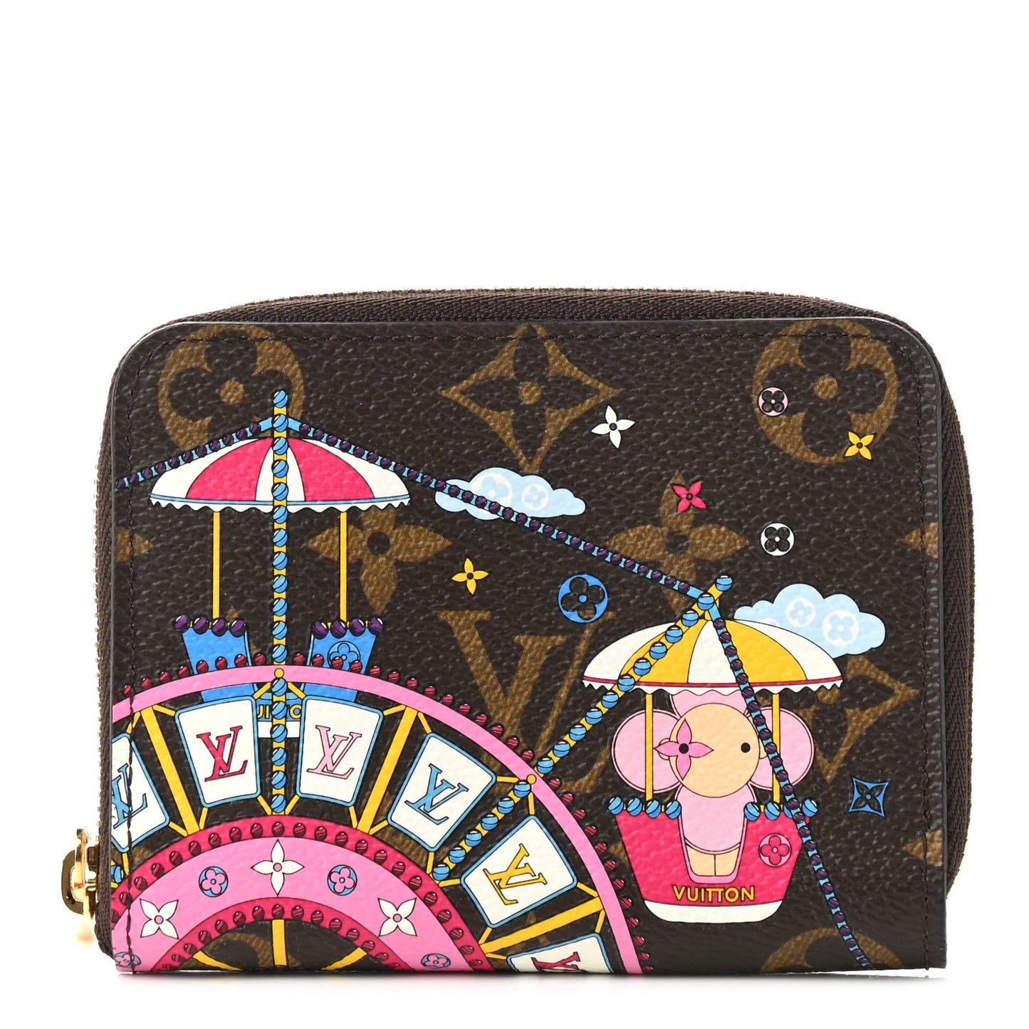 Monogram 2020 Christmas Animation Big Wheel Zippy Coin Purse Rose Ballerine