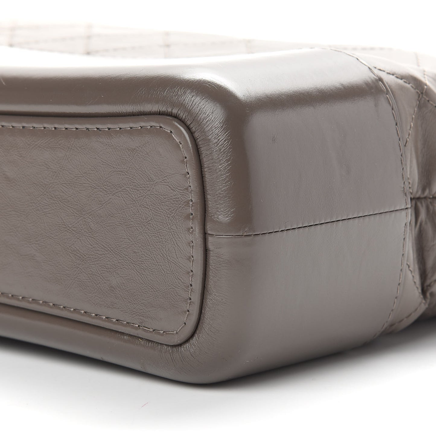 Aged Calfskin Quilted Medium Gabrielle Hobo Grey