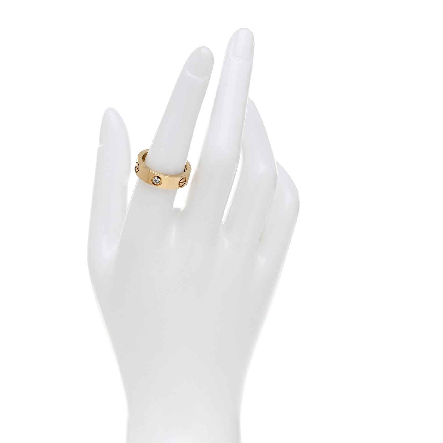 Cartier 18K Yellow Gold 3 Diamond 5.5mm LOVE Ring 54 7 2 of 7
