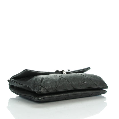Chanel Washed Calfskin Diamond Stitch Hamptons Clutch With Chain Black 4 of 8