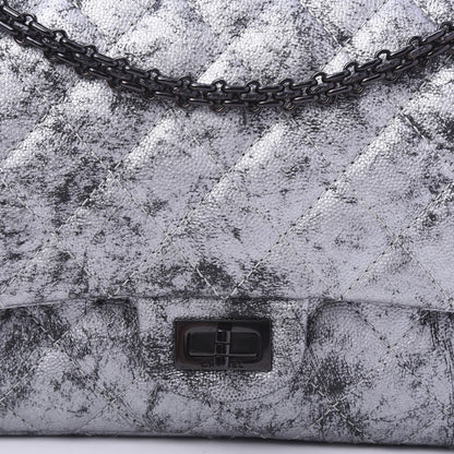 Chanel Metallic Caviar Quilted 2.55 Reissue 226 Flap Silver Black 10 of 10