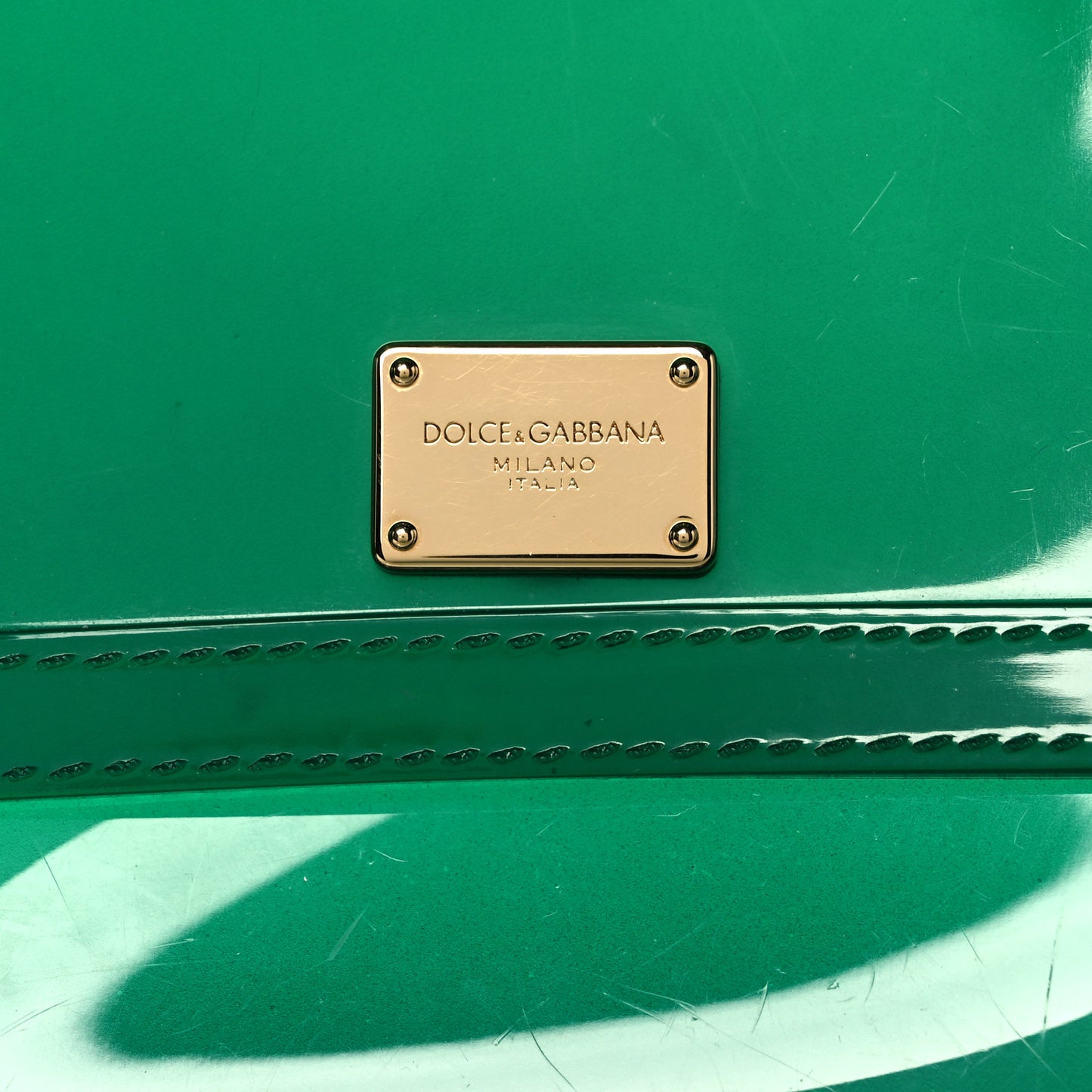 Rubber Semi Transparent Miss Sicily Satchel Verde