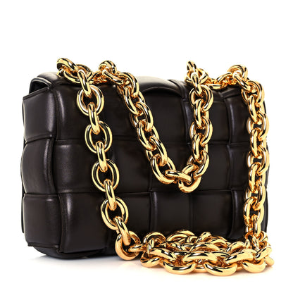 Bottega Veneta Lambskin Maxi Intreccio Padded Chain Cassette Crossbody Bag Black 3 of 12