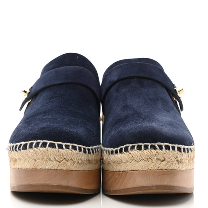 Chanel Suede Calfskin CC Turn Lock Clog 39 Navy 2 of 9