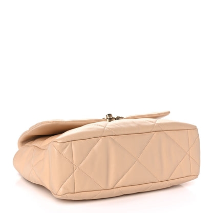 Chanel Lambskin Quilted Large Chanel 19 Flap Beige 3 of 10