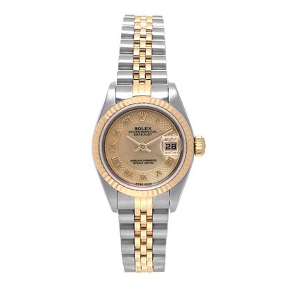 Rolex Stainless Steel 18K Yellow Gold Mother of Pearl 26mm Oyster Perpetual Datejust Watch Champagne 79173 1 of 9