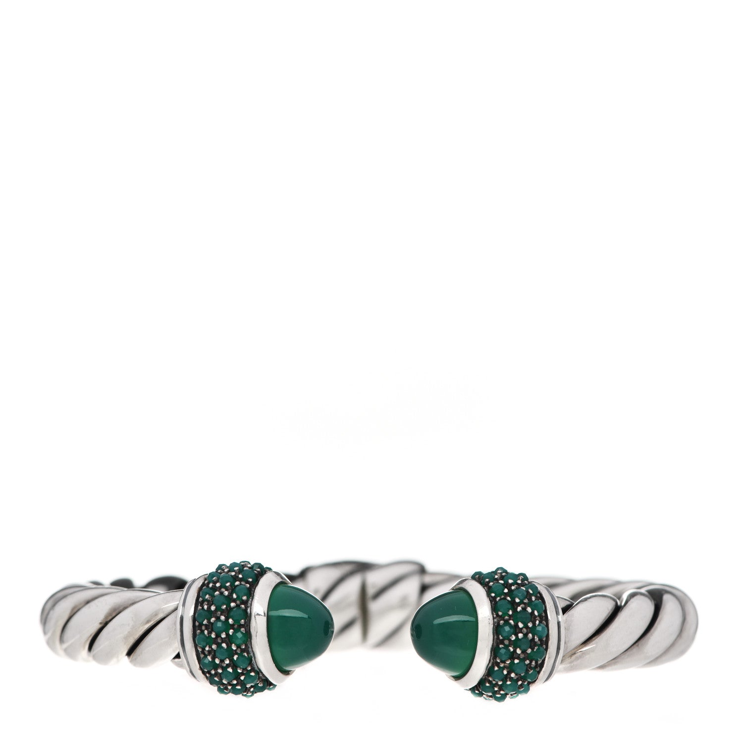 David Yurman Sterling Silver Green Onyx Osetra Bracelet 1 of 4