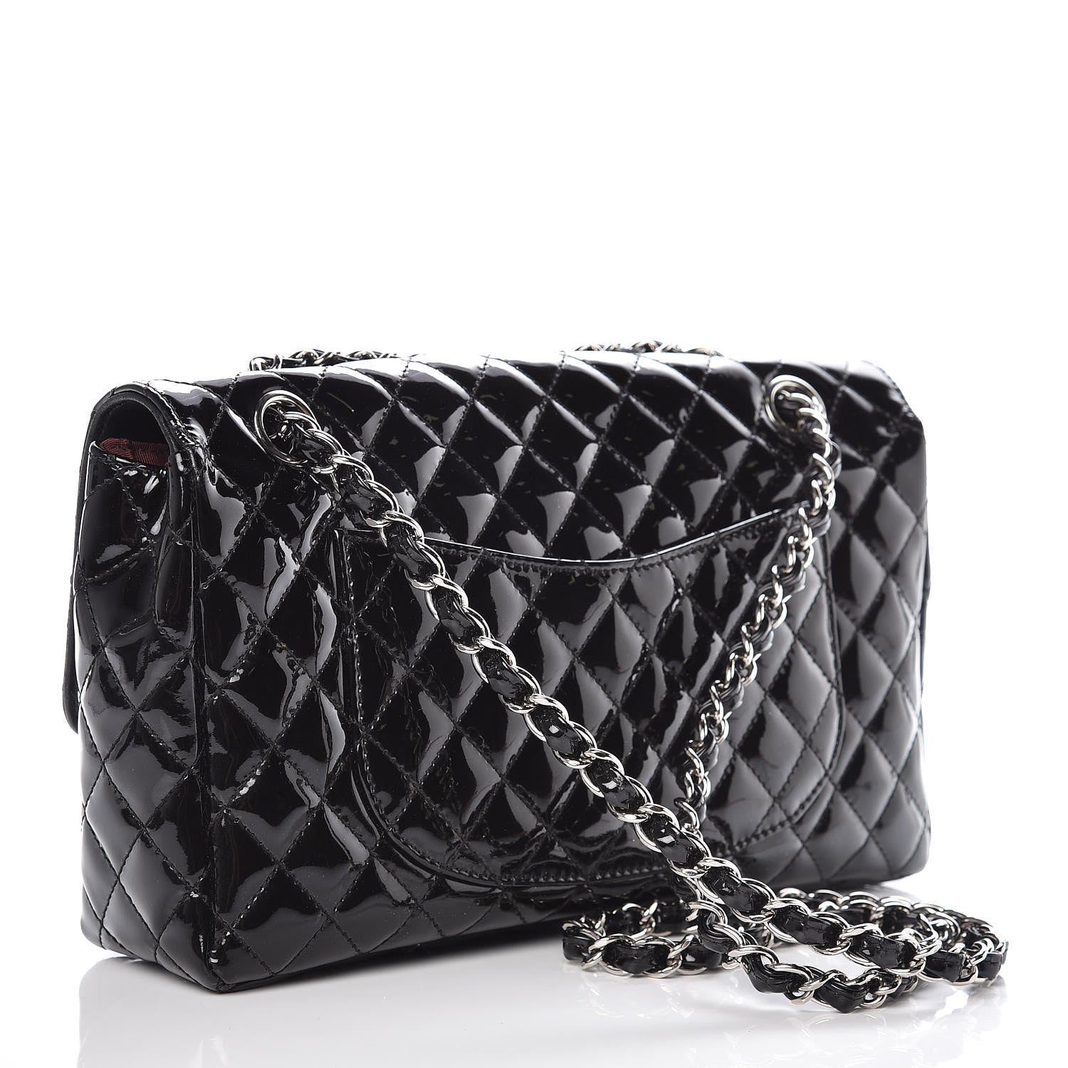 Chanel Patent Quilted Secret Label Medium Flap Black 4 of 11