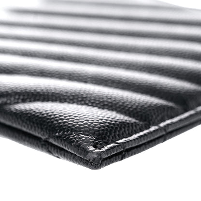 Saint Laurent Grain De Poudre Chevron Monogram Bill Pouch Black 15 of 17