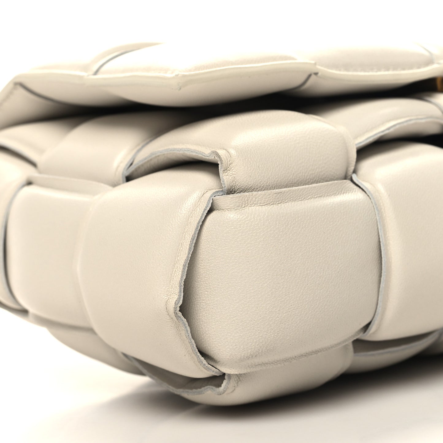 Nappa Maxi Intreccio Padded Cassette Crossbody Bag Chalk