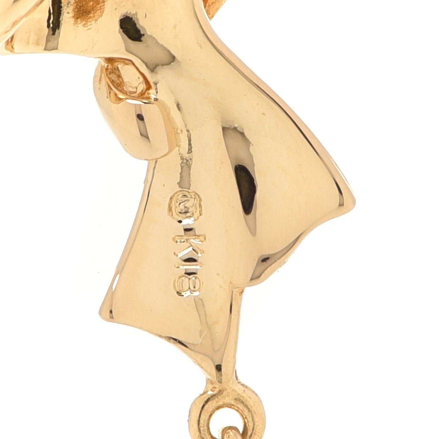 Mikimoto 18K Yellow Gold Pearl 6mm Bow Drop Pendant Necklace 6 of 7