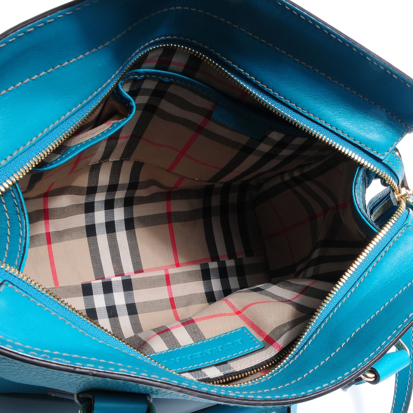 Pebbled Calfskin Small Honeywood Tote Kingfisher