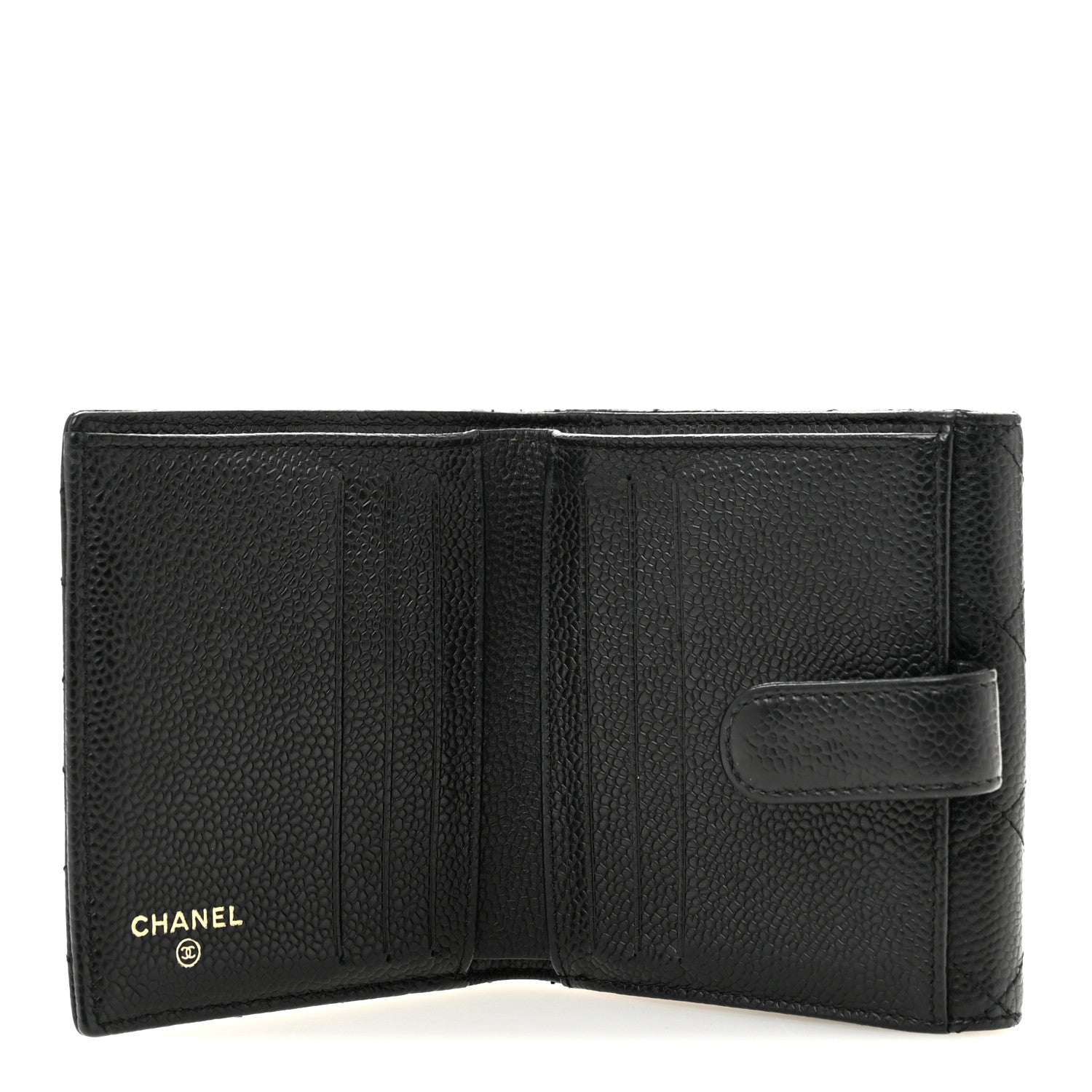 Chanel Caviar Quilted Compact French Flap Wallet Black 6 of 12