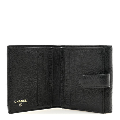 Chanel Caviar Quilted Compact French Flap Wallet Black 6 of 12