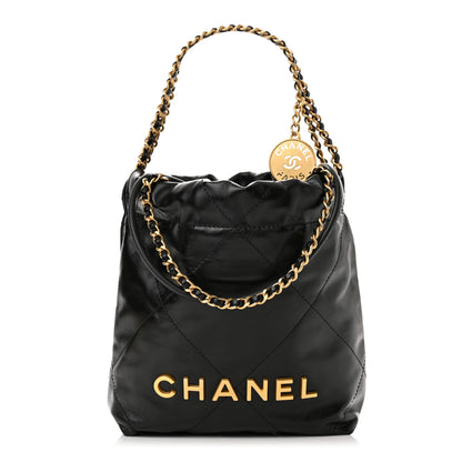 Chanel Shiny Calfskin Quilted Mini Chanel 22 Black 1 of 11