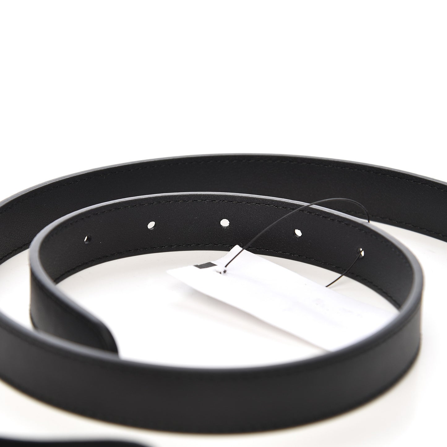 Calfskin Pearl Double G 20mm Belt 95 38 Black Cream