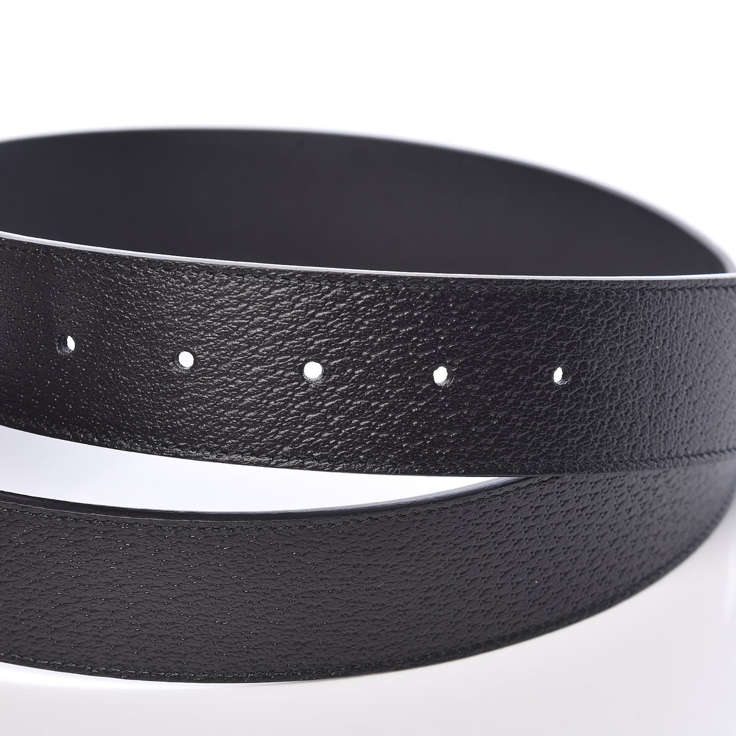 Textured Dollar Calfskin Nickel Double G 40mm Belt 90 36 Black