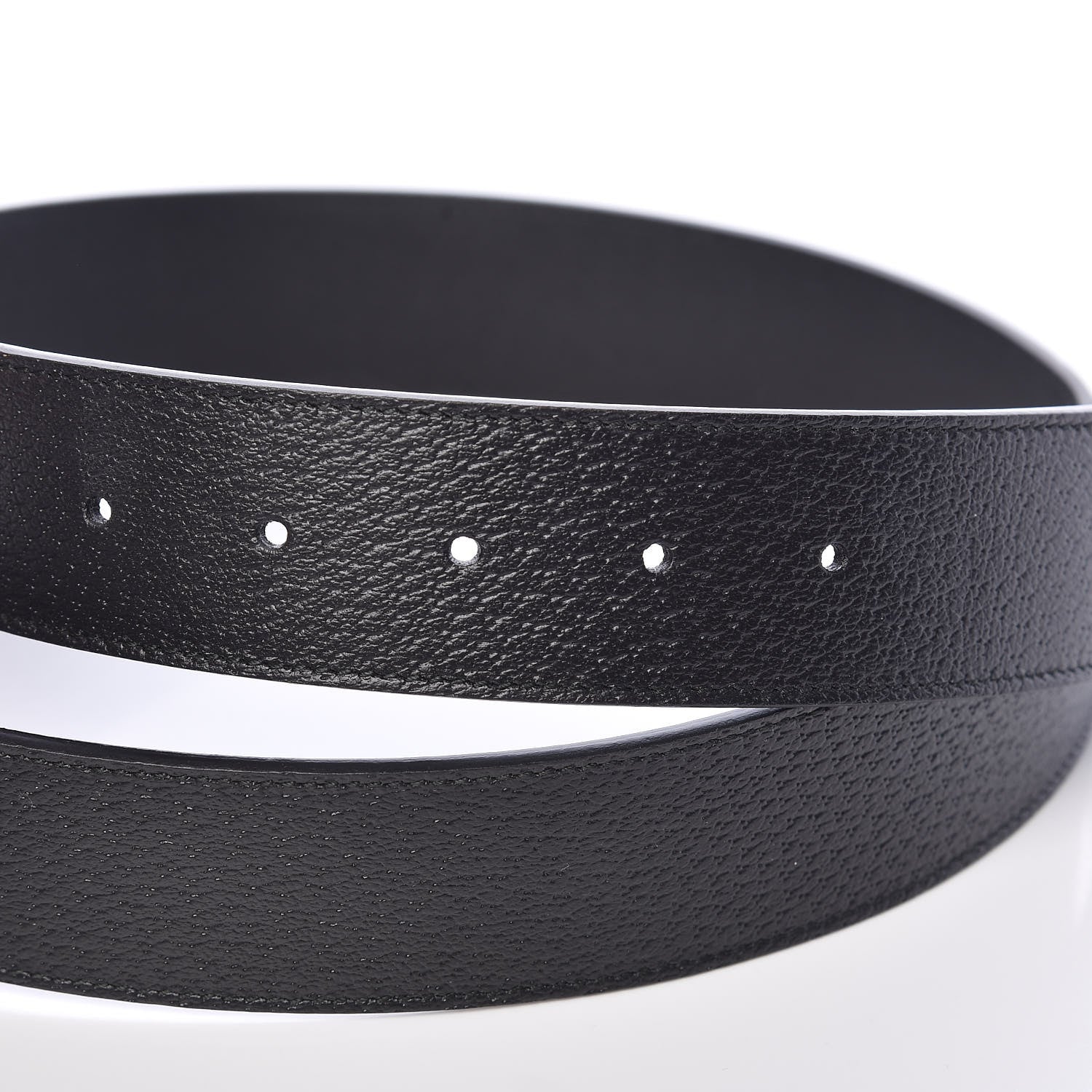 Gucci Textured Dollar Calfskin Nickel Double G 40mm Belt 90 36 Black 5 of 7