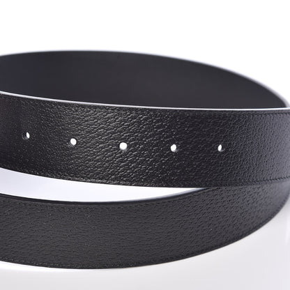 Gucci Textured Dollar Calfskin Nickel Double G 40mm Belt 90 36 Black 5 of 7