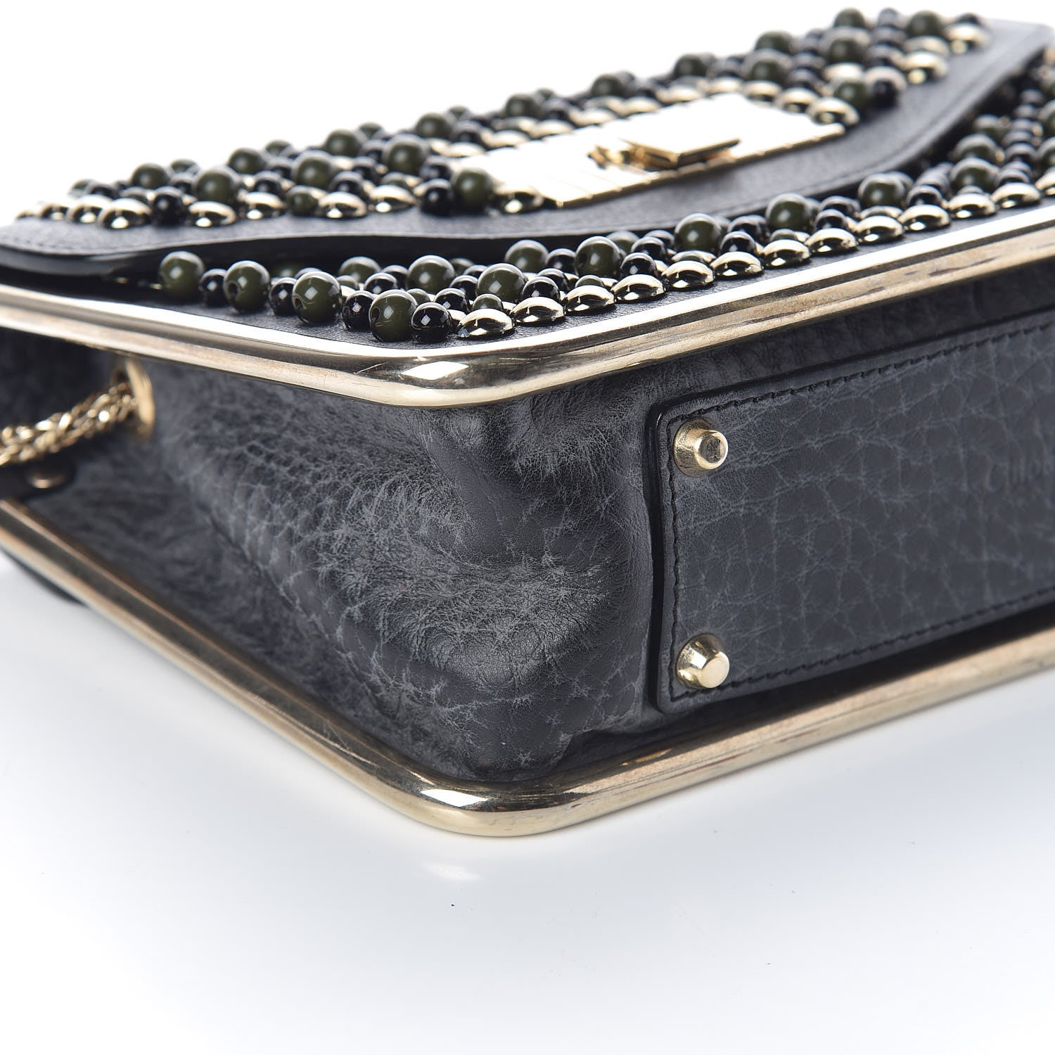 Chloe Beaded Small Sally Flap Bag Black 7 of 8