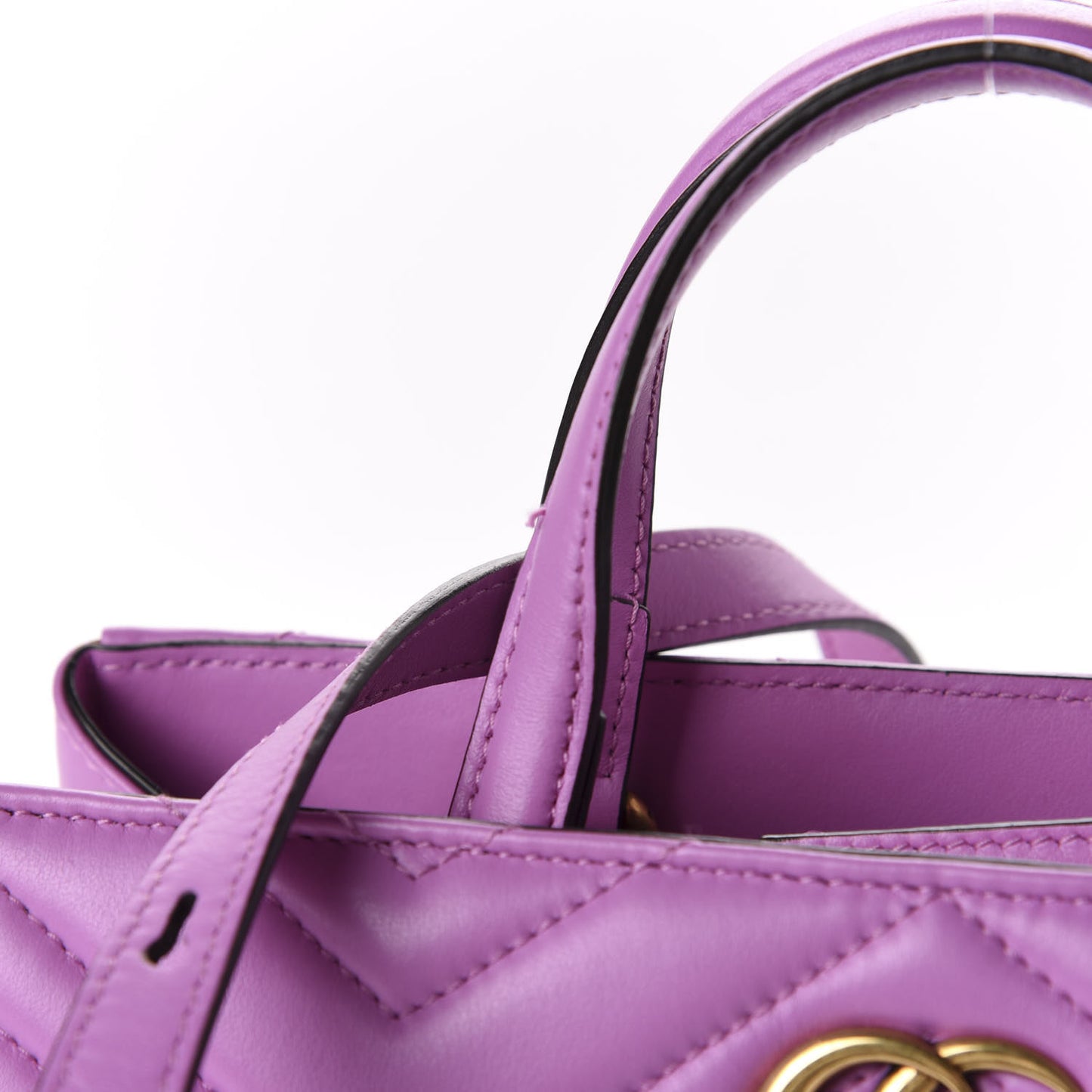 Calfskin Matelasse Small GG Marmont Tote Candy Mousse