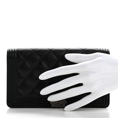 Chanel Caviar Quilted Boy Yen Wallet Black 2 of 10
