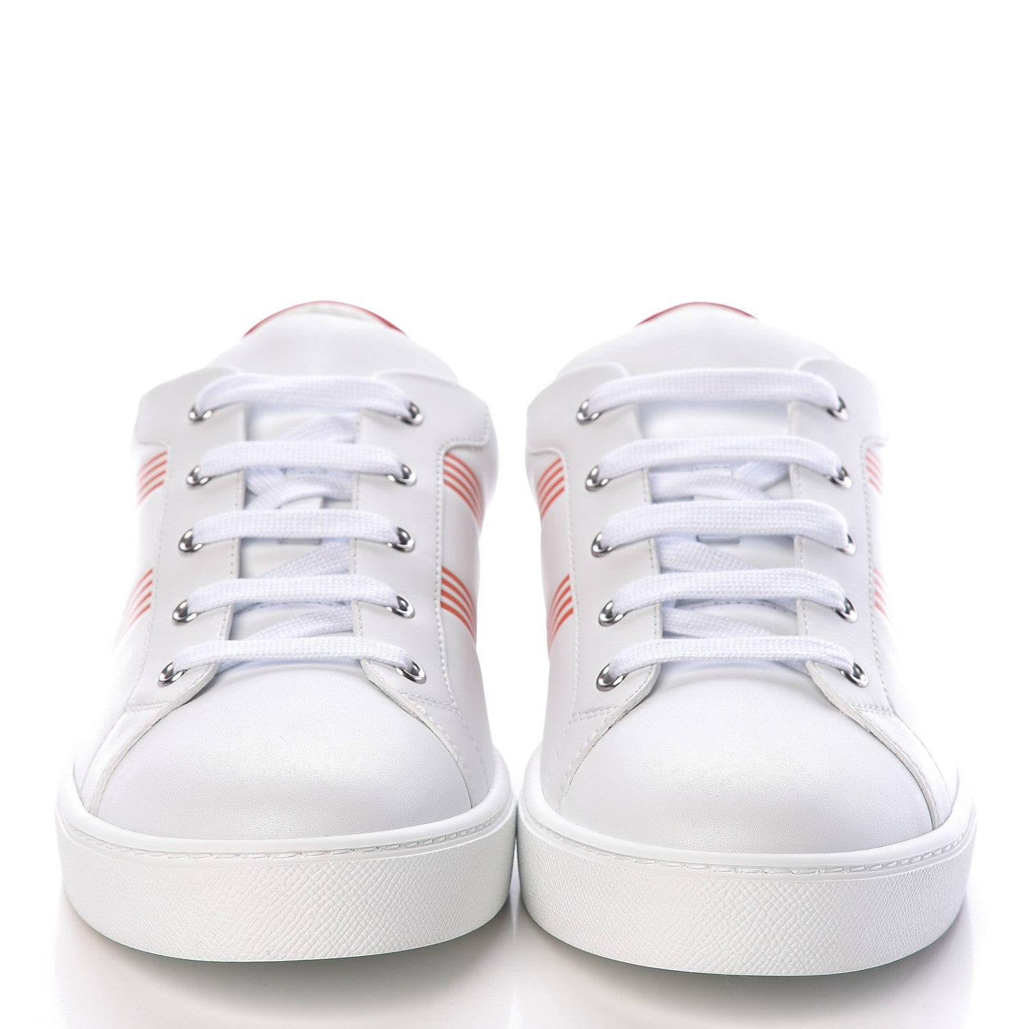 Hermes Calfskin Mens Advantage Sneakers 45 White Orange 2 of 8