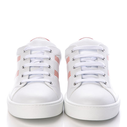Hermes Calfskin Mens Advantage Sneakers 45 White Orange 2 of 8